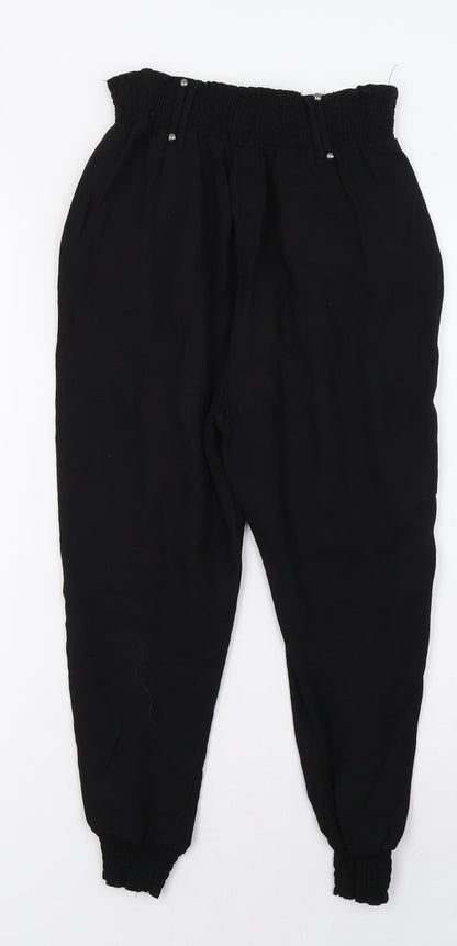 Womens UK Size 6 NEXT Regular Fit Cropped Black Trousers