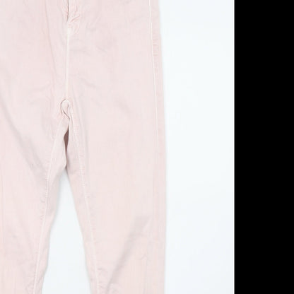 Topshop Womens Pink  Denim Skinny Jeans Size 28 L30 in