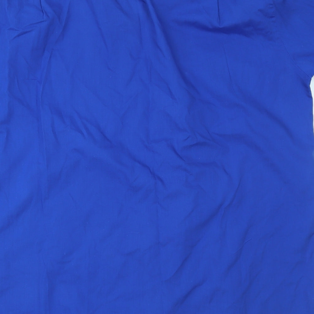 Mens UK Size 16.5 Matalan Blue  Button-Up Short Sleeve Casual Shirt