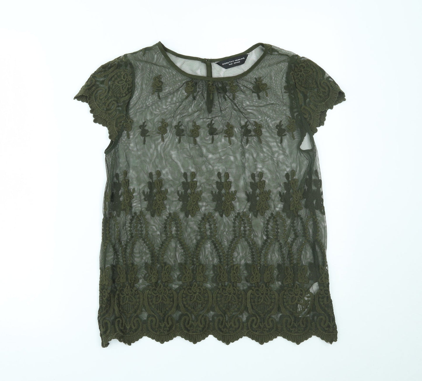 Womens UK Size 12 Dorothy Perkins Green Basic Blouse