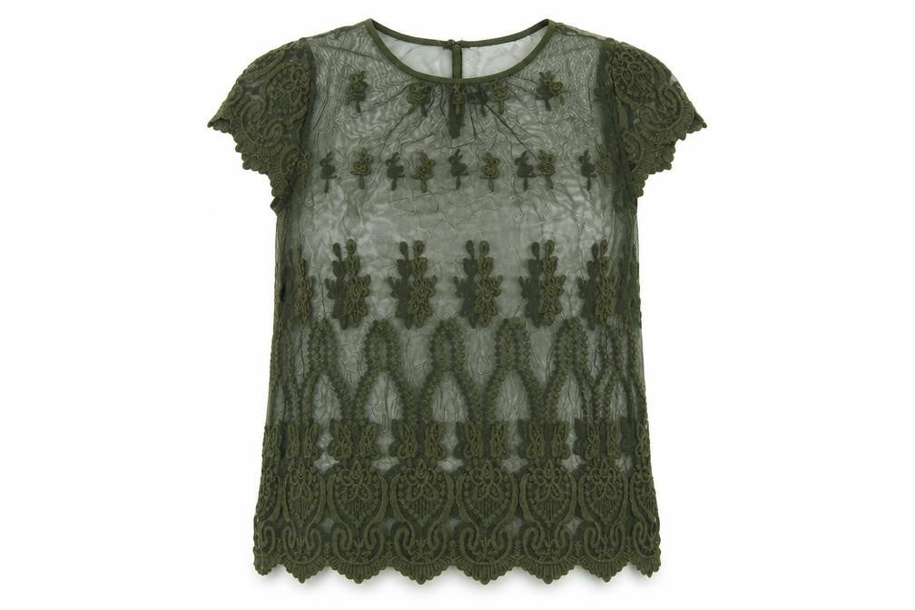 Womens UK Size 12 Dorothy Perkins Green Basic Blouse