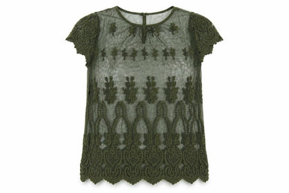 Womens UK Size 12 Dorothy Perkins Green Basic Blouse