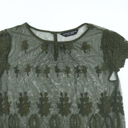 Womens UK Size 12 Dorothy Perkins Green Basic Blouse