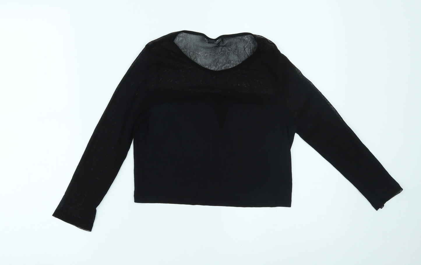 Womens UK Size 10 Topshop Black Cropped Blouse