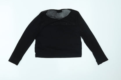 Womens UK Size 10 Topshop Black Cropped Blouse
