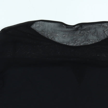Womens UK Size 10 Topshop Black Cropped Blouse