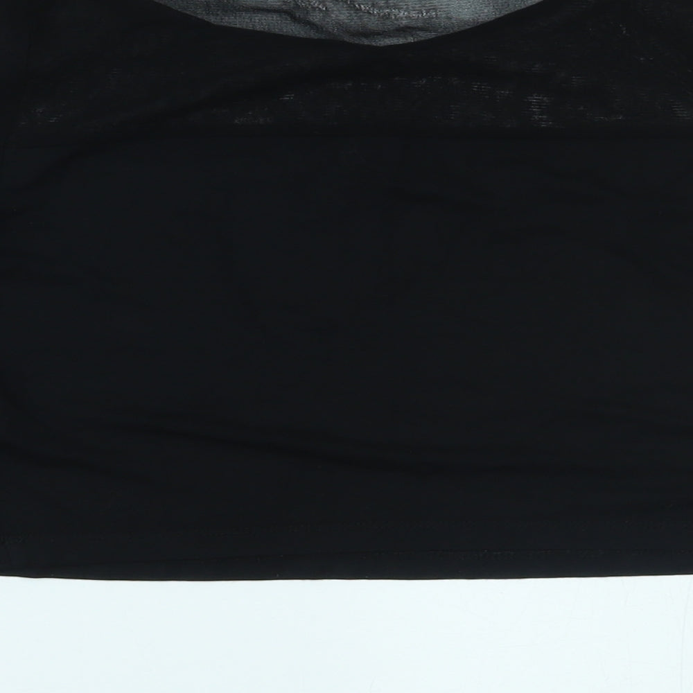 Womens UK Size 10 Topshop Black Cropped Blouse