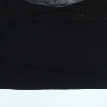 Womens UK Size 10 Topshop Black Cropped Blouse