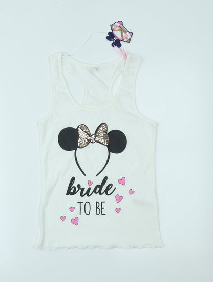 Primark Womens White   Top Pyjama Top Size S