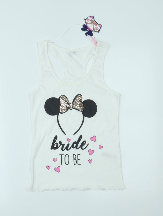 Primark Womens White   Top Pyjama Top Size S