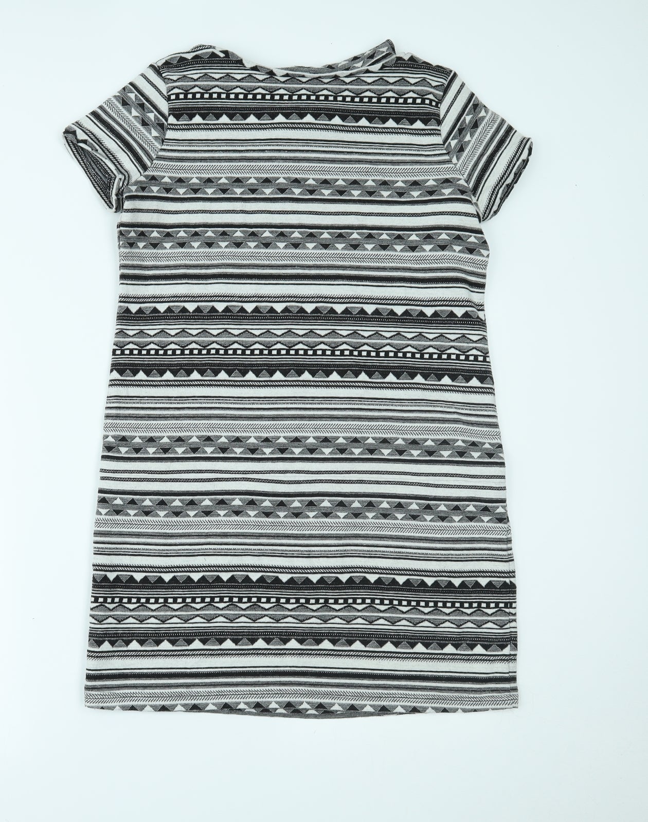 NEXT Womens Grey Geometric  T-Shirt Dress  Size 10