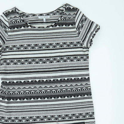 NEXT Womens Grey Geometric  T-Shirt Dress  Size 10