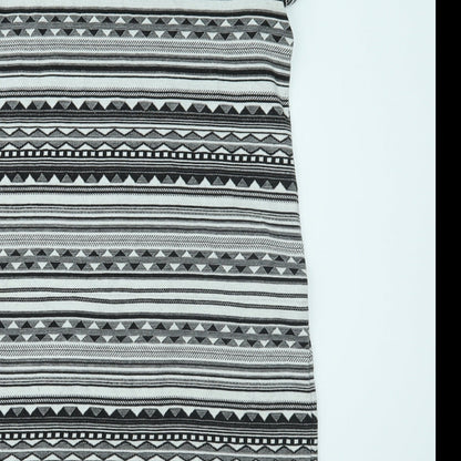 NEXT Womens Grey Geometric  T-Shirt Dress  Size 10
