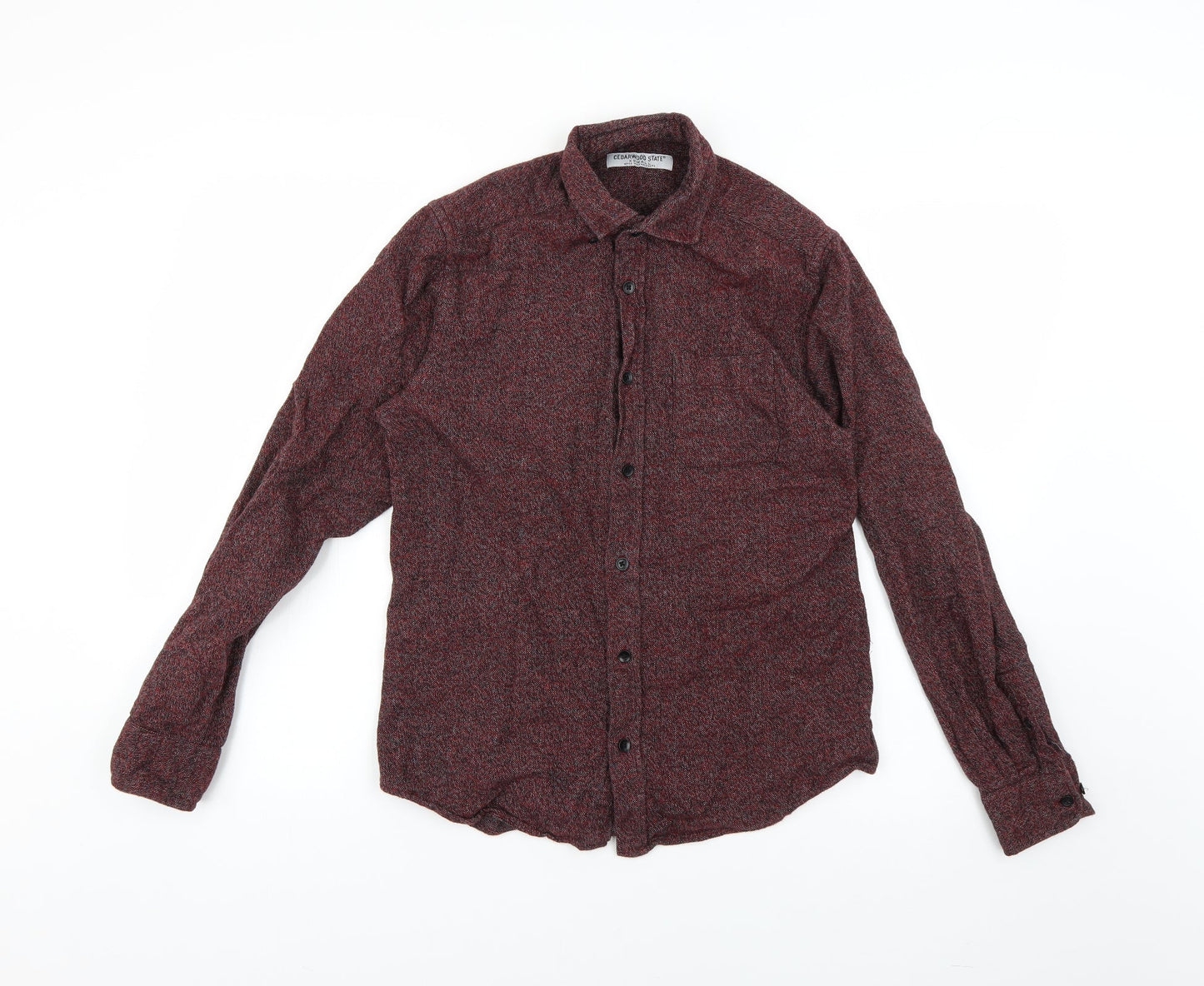 Mens UK Size XS Cedar Wood State Red  Button-Up Long Sleeve Casual Shirt