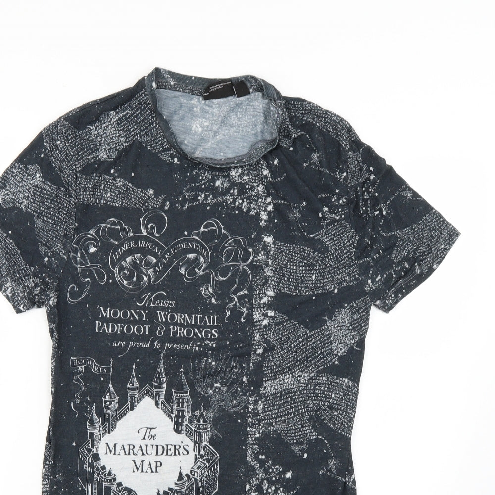 Primark Mens Grey Geometric   T-Shirt Size XS