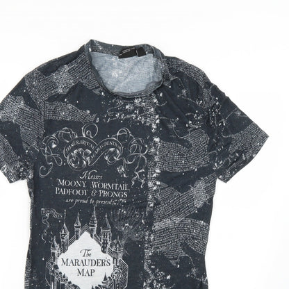 Primark Mens Grey Geometric   T-Shirt Size XS