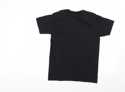 Mens UK Size S Fruit of the Loom Black  T-Shirt