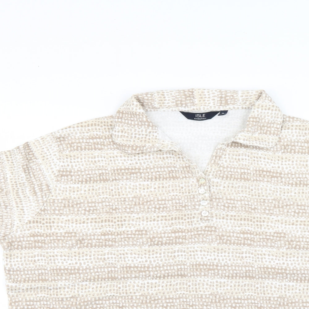 isle Mens Beige    Polo Size XL