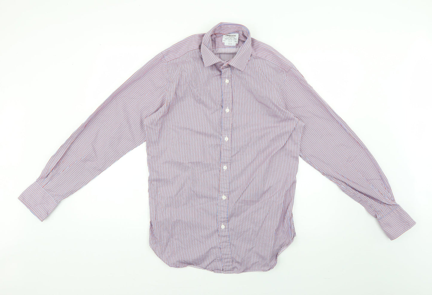 t m jewin Mens Multicoloured Striped   Dress Shirt Size 34