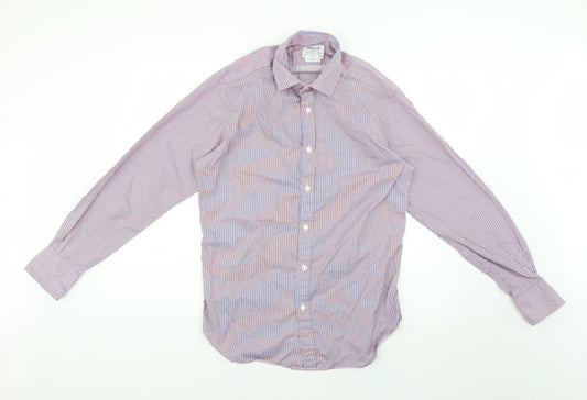 t m jewin Mens Multicoloured Striped   Dress Shirt Size 34