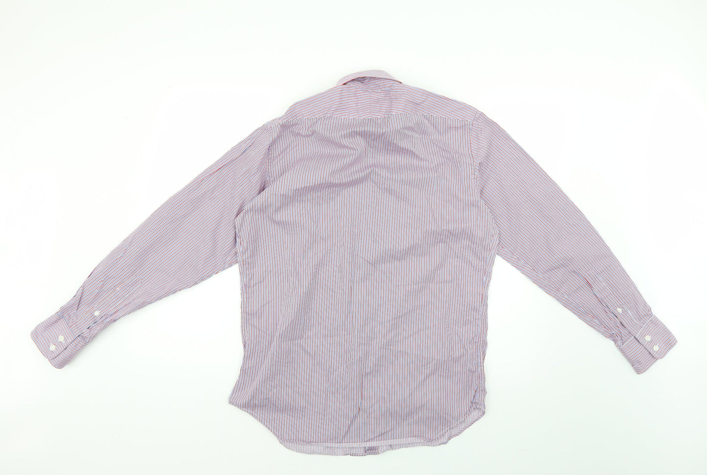 t m jewin Mens Multicoloured Striped   Dress Shirt Size 34