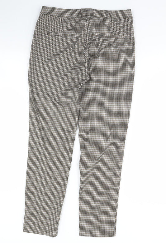 Mng Womens Beige Plaid  Trousers  Size S L30 in