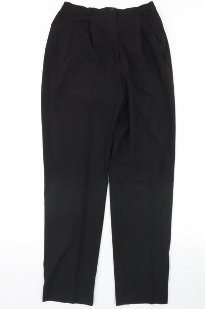 Womens UK Size 10 Damart Regular Fit Dress Pants Black Trousers