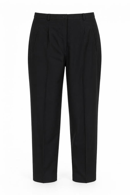 Womens UK Size 10 Damart Regular Fit Dress Pants Black Trousers
