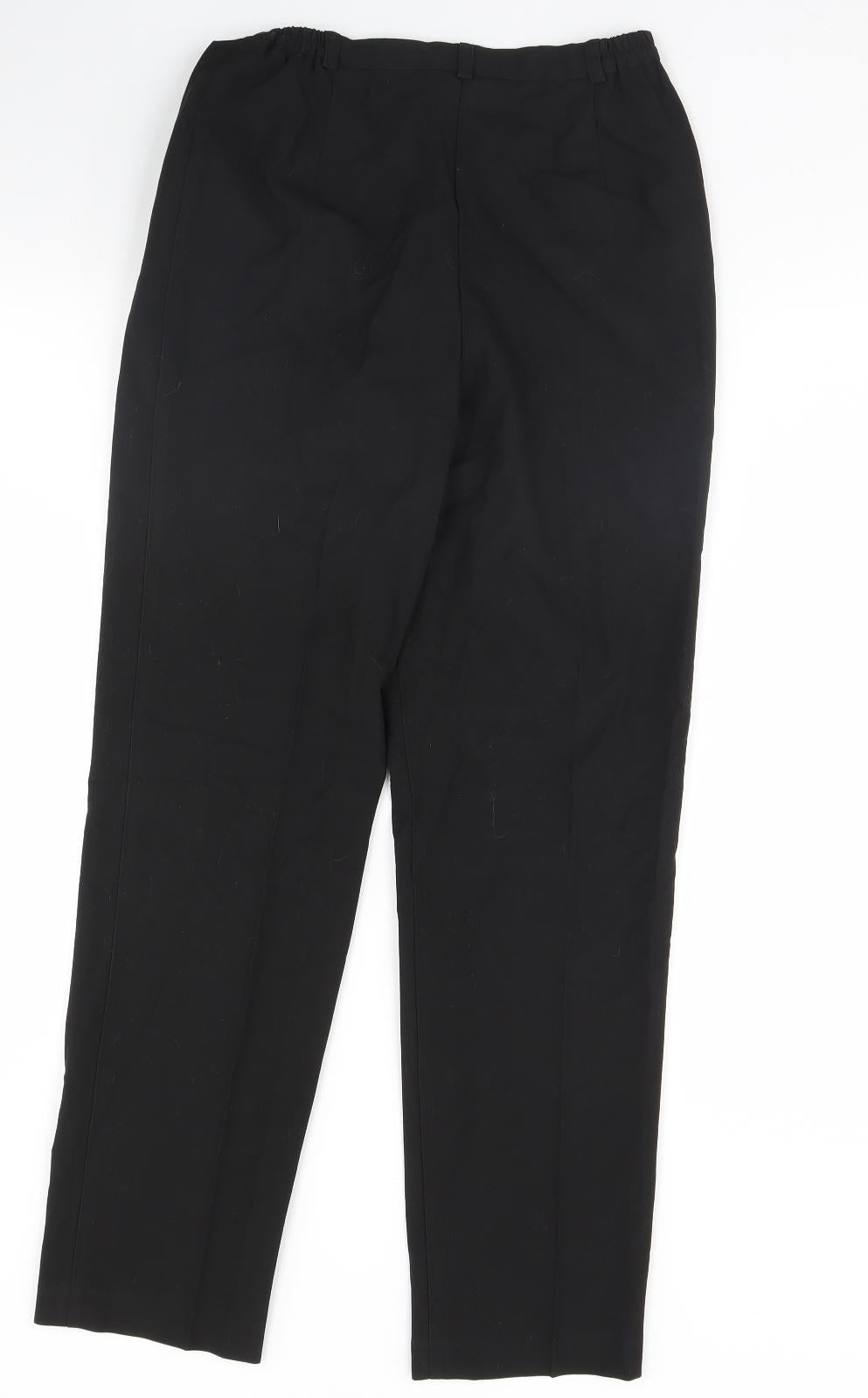 Womens UK Size 10 Damart Regular Fit Dress Pants Black Trousers