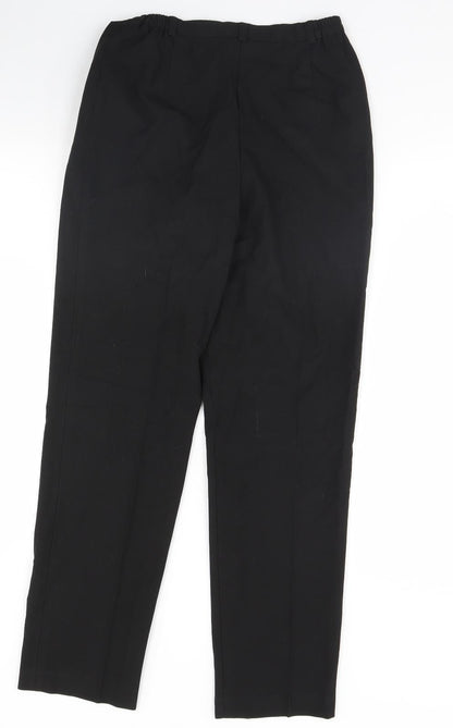Womens UK Size 10 Damart Regular Fit Dress Pants Black Trousers