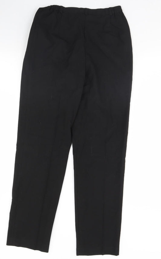 Womens UK Size 10 Damart Regular Fit Dress Pants Black Trousers