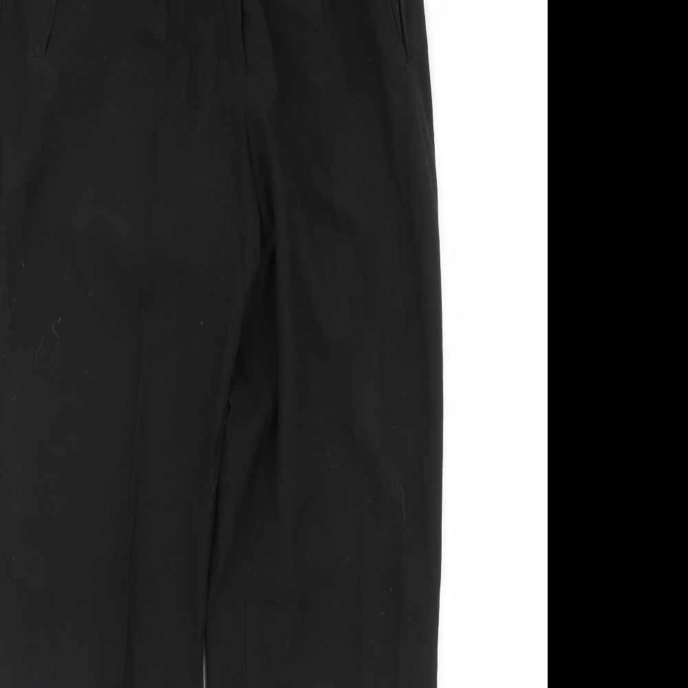 Womens UK Size 10 Damart Regular Fit Dress Pants Black Trousers