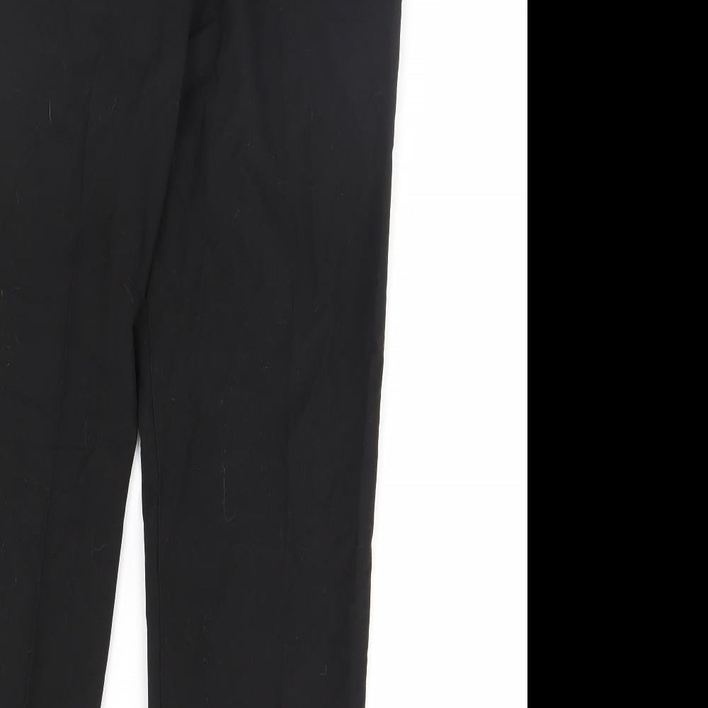 Womens UK Size 10 Damart Regular Fit Dress Pants Black Trousers