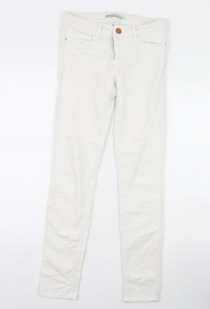 Womens UK Size 10 Stradivarius Regular Fit Skinny White Jeans