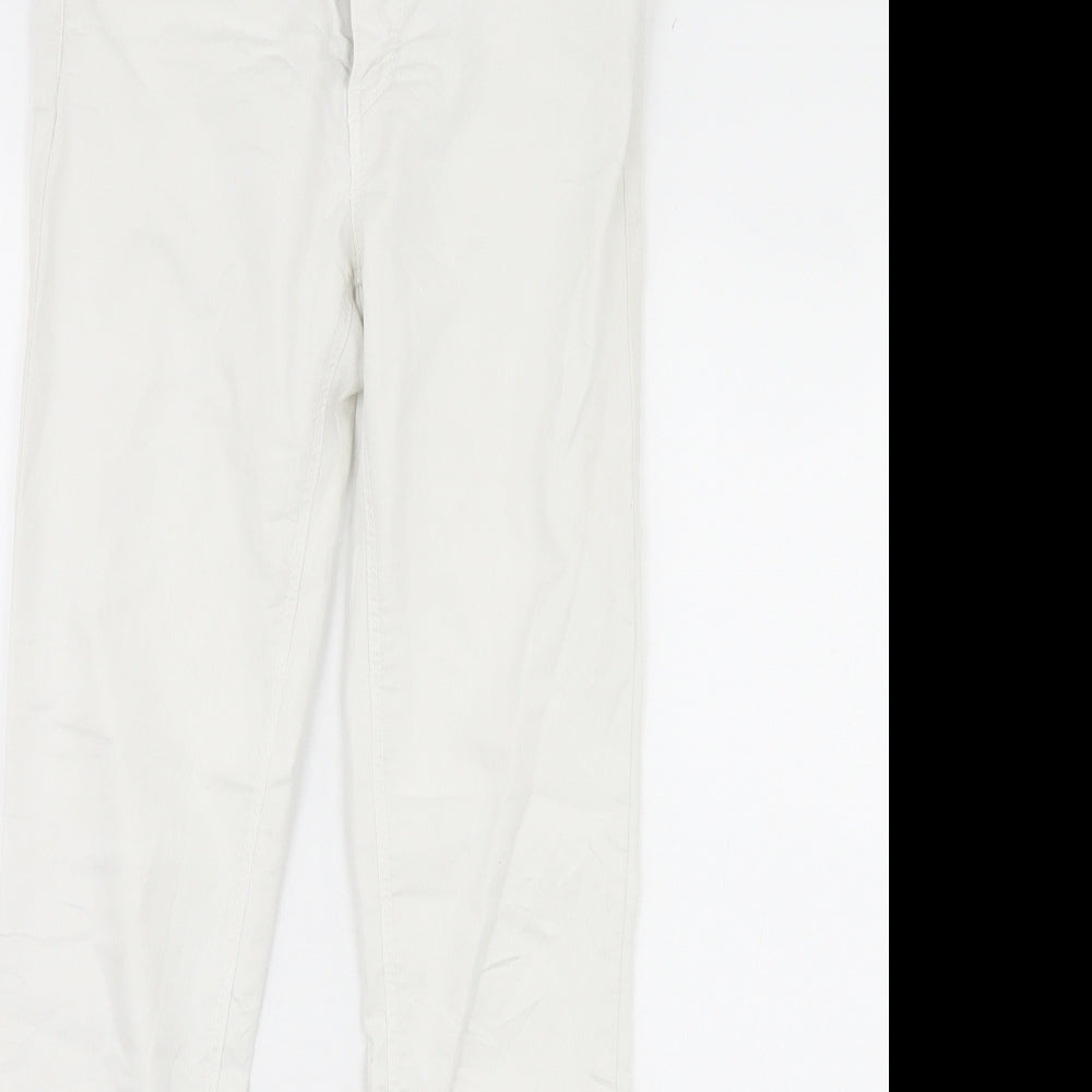 Womens UK Size 10 Stradivarius Regular Fit Skinny White Jeans
