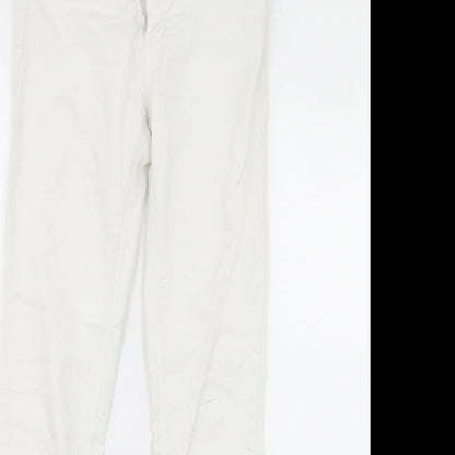 Womens UK Size 10 Stradivarius Regular Fit Skinny White Jeans