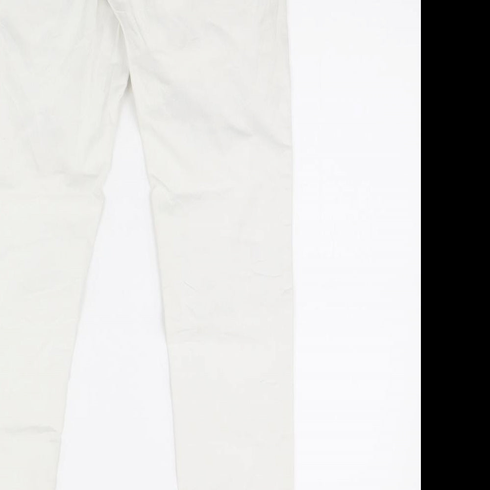 Womens UK Size 10 Stradivarius Regular Fit Skinny White Jeans