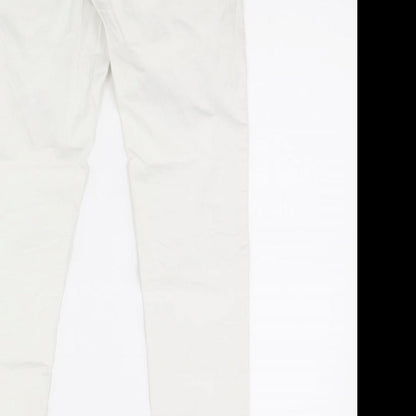 Womens UK Size 10 Stradivarius Regular Fit Skinny White Jeans