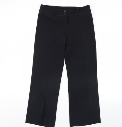 AMARANTO Womens Black Polka Dot  Trousers  Size 12 L31 in