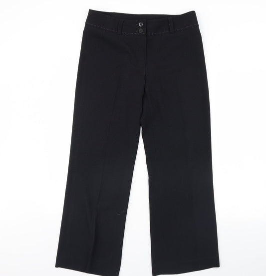 AMARANTO Womens Black Polka Dot  Trousers  Size 12 L31 in