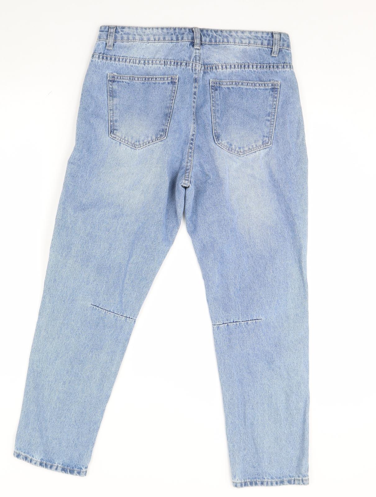 Womens UK Size 10 Momokrom Regular Fit Straight Blue Jeans