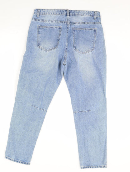 Womens UK Size 10 Momokrom Regular Fit Straight Blue Jeans