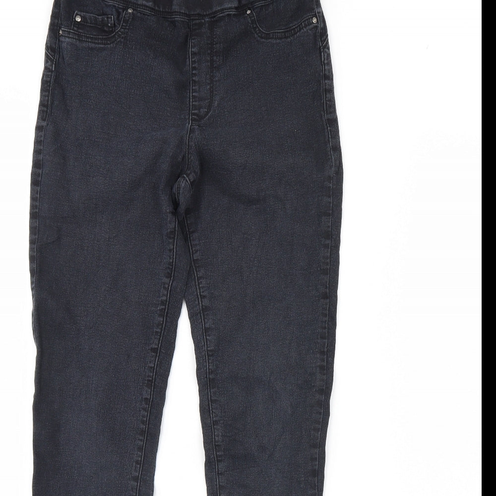 Denim & Co. Womens Black  Denim Skinny Jeans Size 12 L29 in