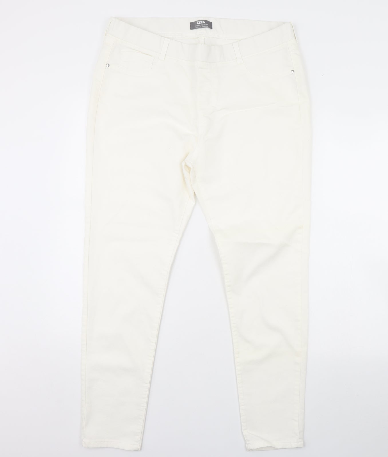 Dorothy Perkins Womens Ivory  Denim Skinny Jeans Size 18 L31 in