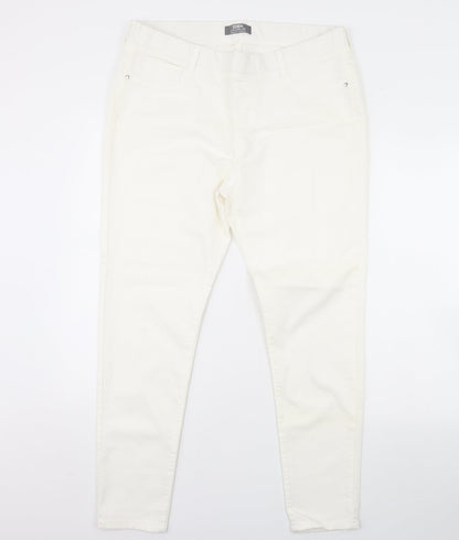 Dorothy Perkins Womens Ivory  Denim Skinny Jeans Size 18 L31 in