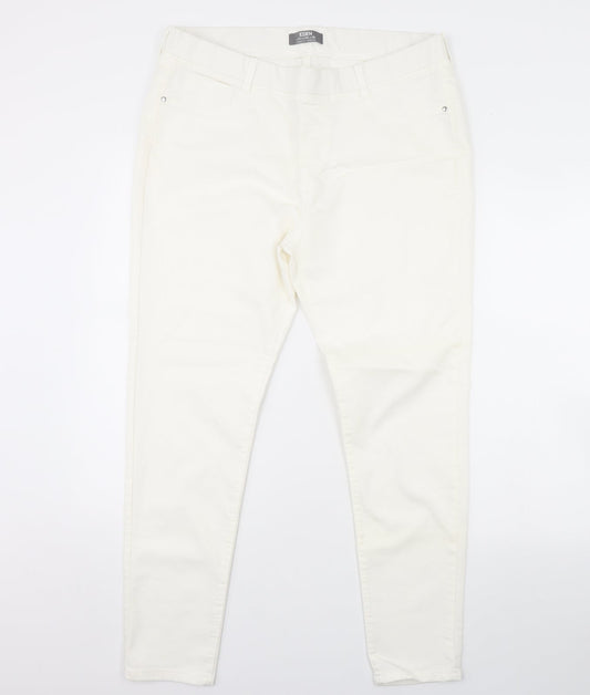 Dorothy Perkins Womens Ivory  Denim Skinny Jeans Size 18 L31 in