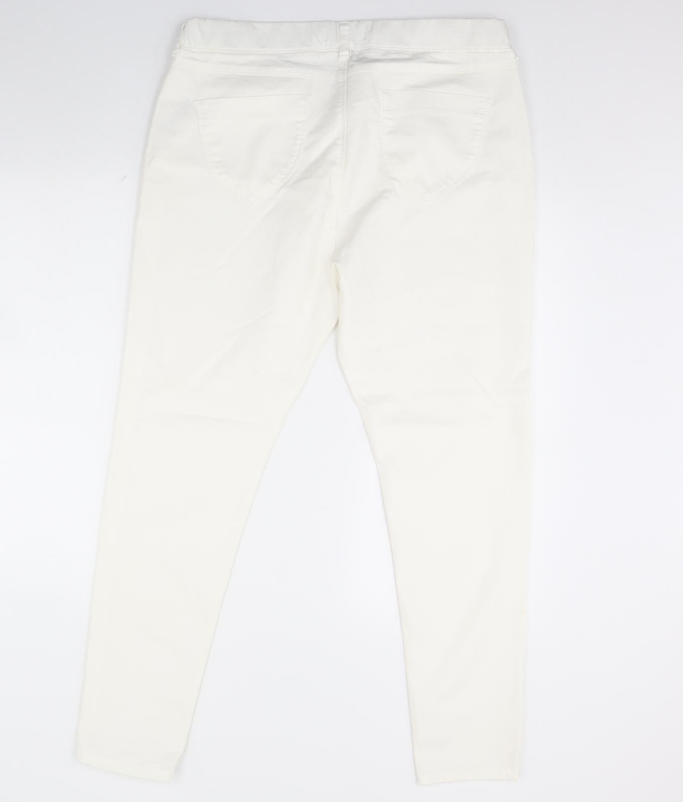 Dorothy Perkins Womens Ivory  Denim Skinny Jeans Size 18 L31 in