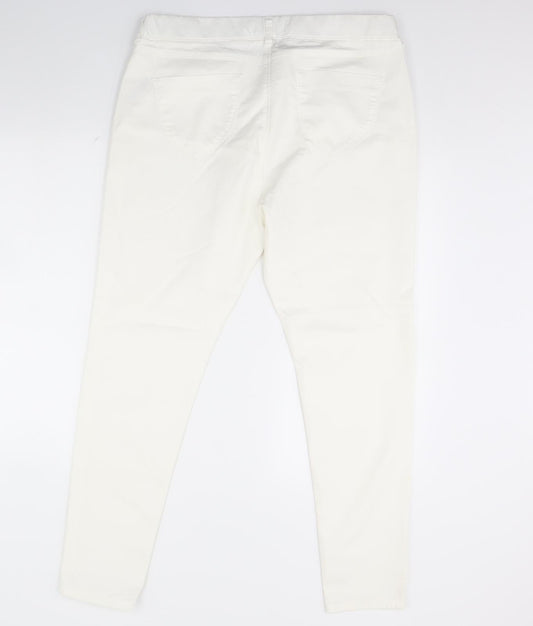 Dorothy Perkins Womens Ivory  Denim Skinny Jeans Size 18 L31 in
