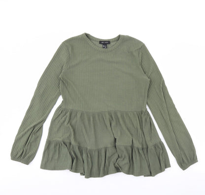 Womens UK Size 8 New Look Green Basic Blouse