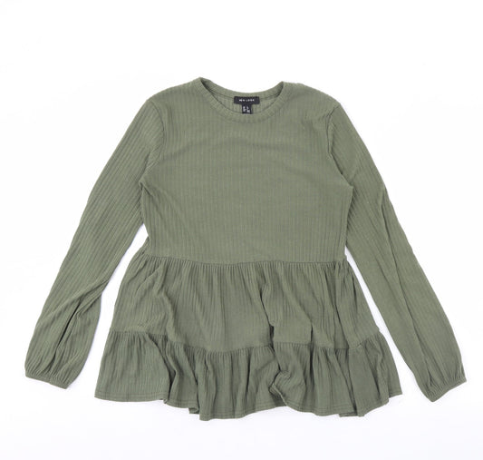 Womens UK Size 8 New Look Green Basic Blouse